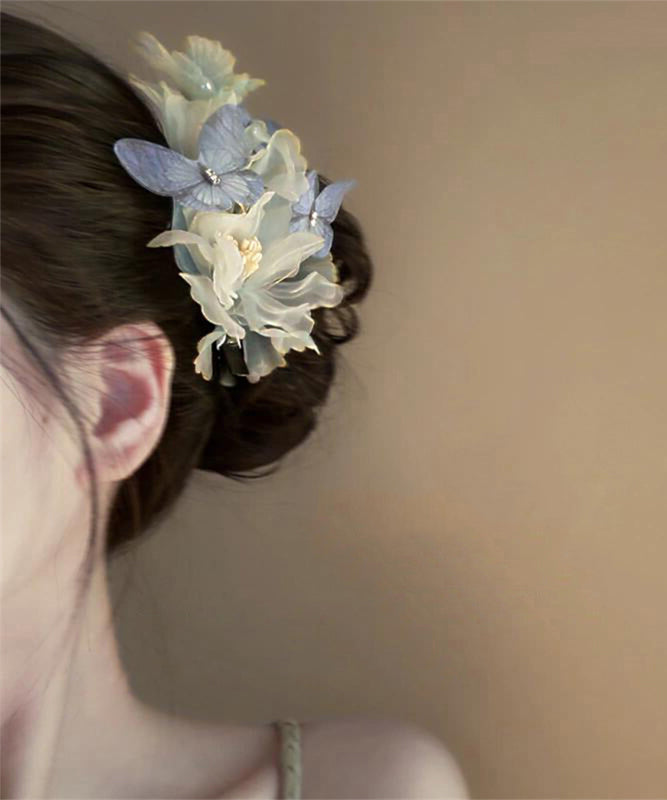 Floral Multicolor Hairpin Butterfly Retro Tulle Pearl