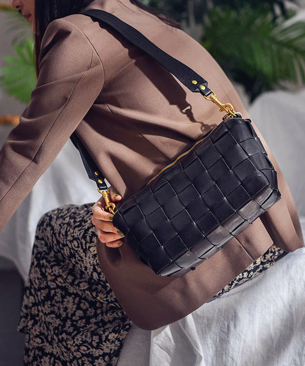 Leather Retro Design Bags Shoulder Weave