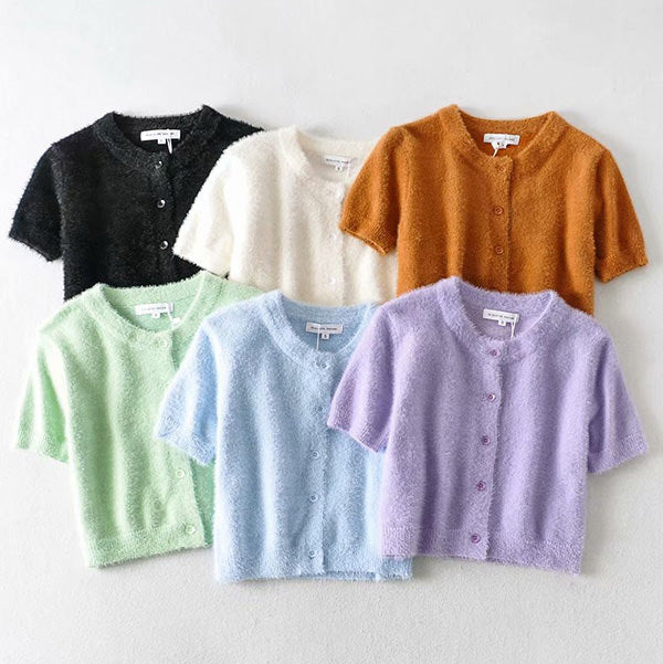 Buttons Fuzzy Short Top