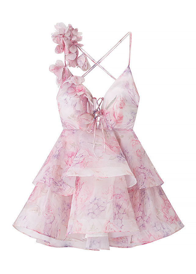 Lace Summer Pink Sexy Mid Backless Cotton Floral Up Dress