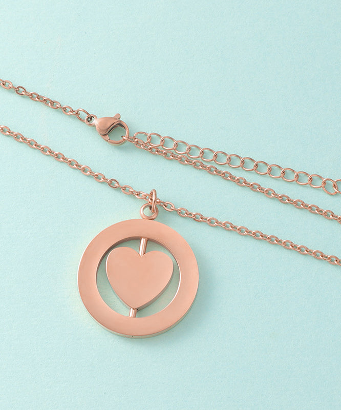 Gold Love Overgild Simple Steel Stainless Necklace Pendant