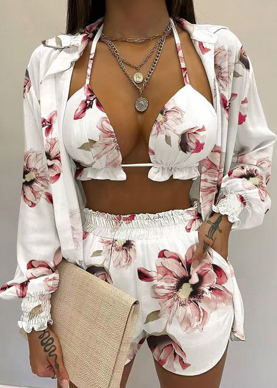 Simple Set Pieces Shorts Sexy White Summer Three