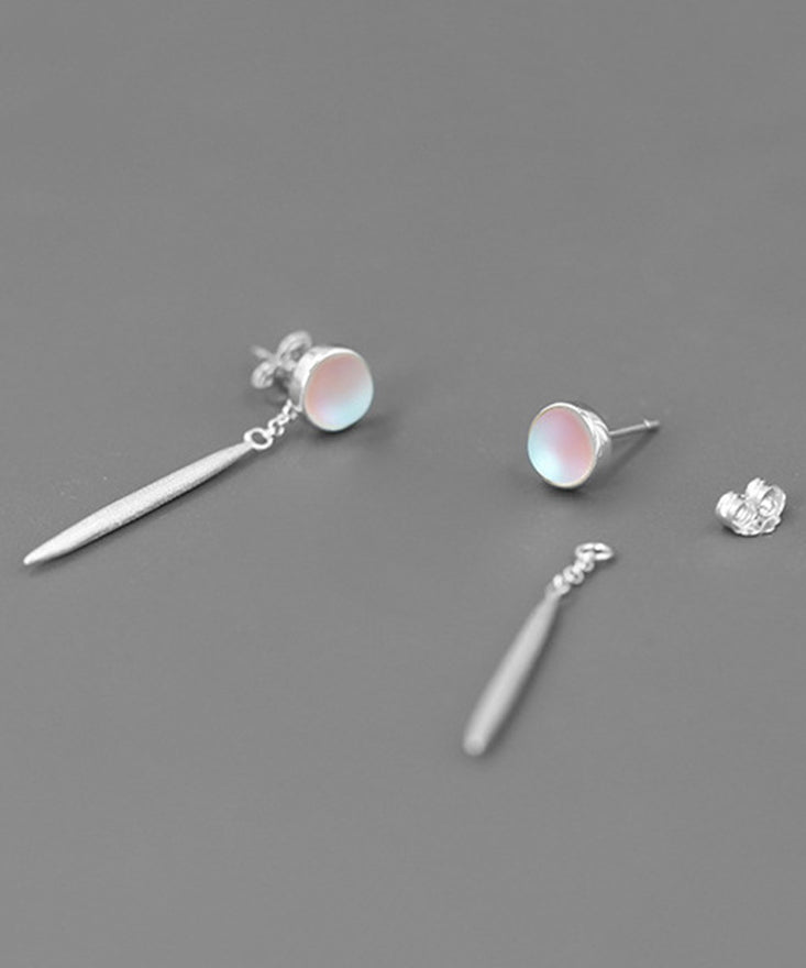 Boucles d'oreilles pendantes à pampilles en argent sterling et soie fine PO027