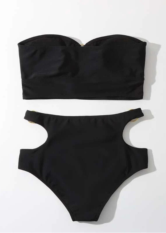 Fit Set Lingerie Black Hollow Slim Out