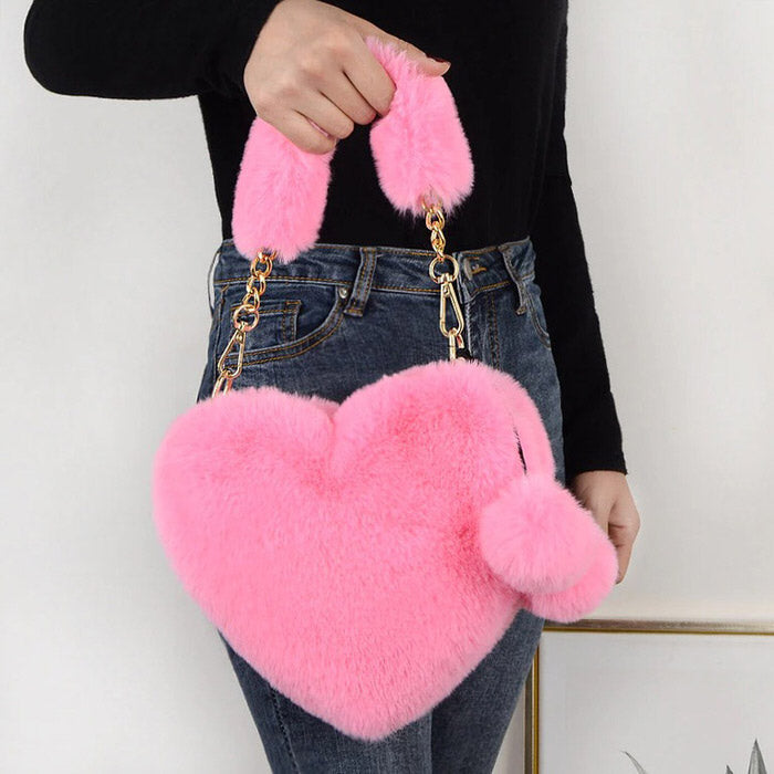 Sac en forme de cœur en peluche