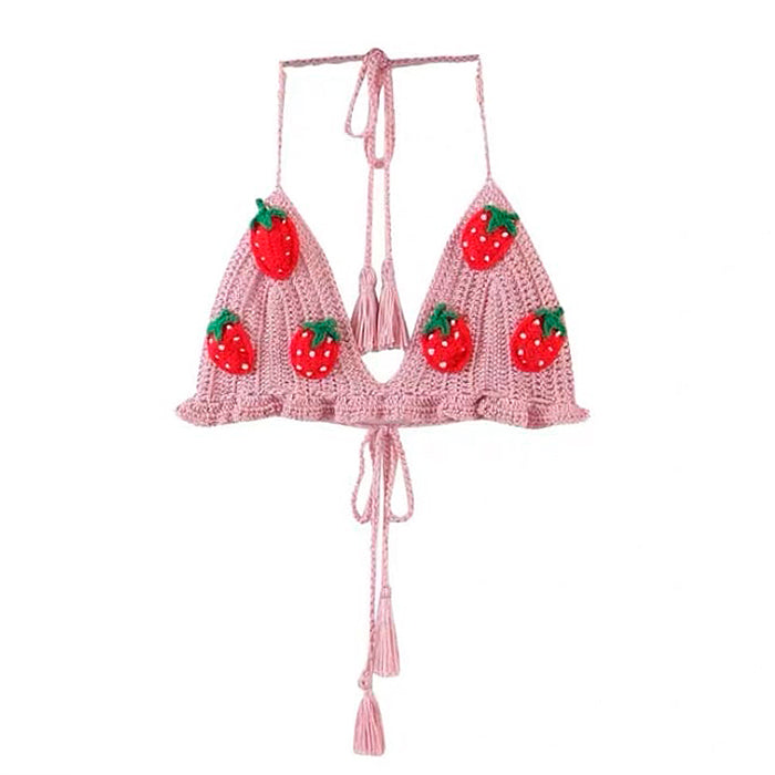 Strawberry Knit Top Skirt Set