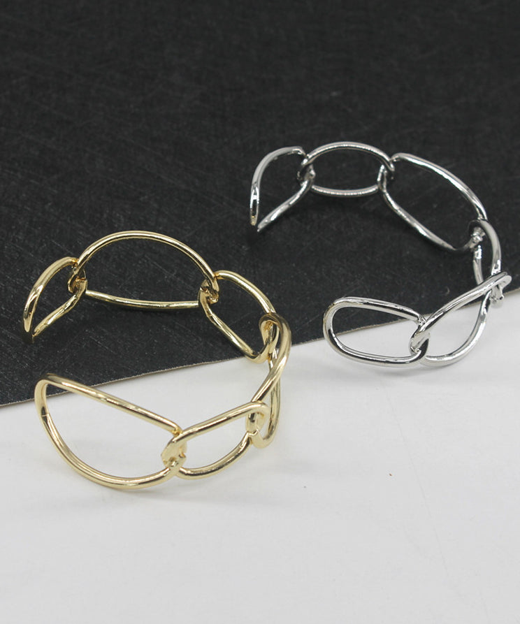 Style Chain Cuff Out Open Metal Hollow Gold