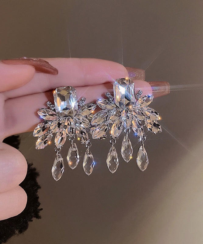 Alloy Tassel Earrings Style Nude Crystal Drop