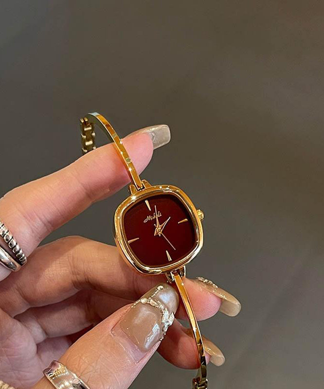 Red Style Watches Movement Quartz Alloy Chain