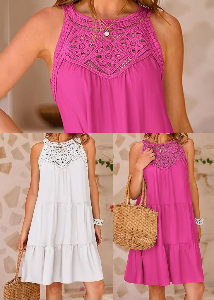 Style Mini Summer Cotton Shoulder Cold White Dresses