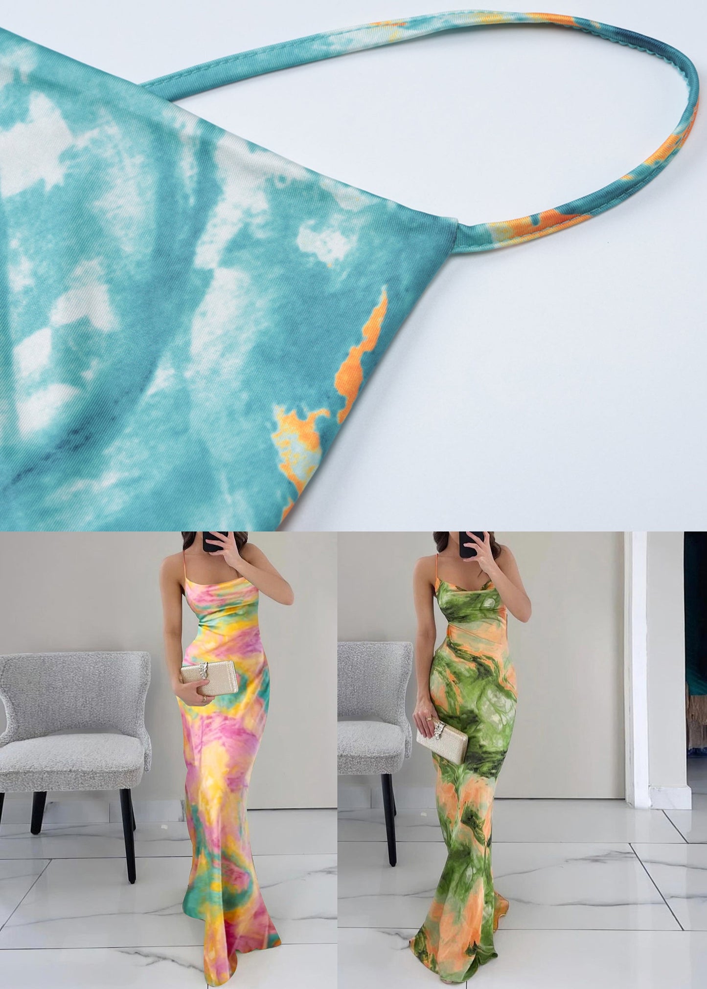 Up Summer Stylish Lace Green Dresses Print Maxi Backless