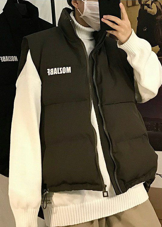 Stylish Grey Oversized Drawstring Fine Cotton Filled Men Witner Vests TK021