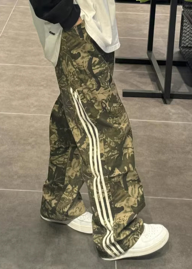 Pants Unique Mens Cotton Green Print Army Trousers Oversized