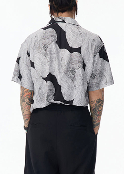 Original Cotton Grey Design Collar Peter Men Pan Unique Shirt