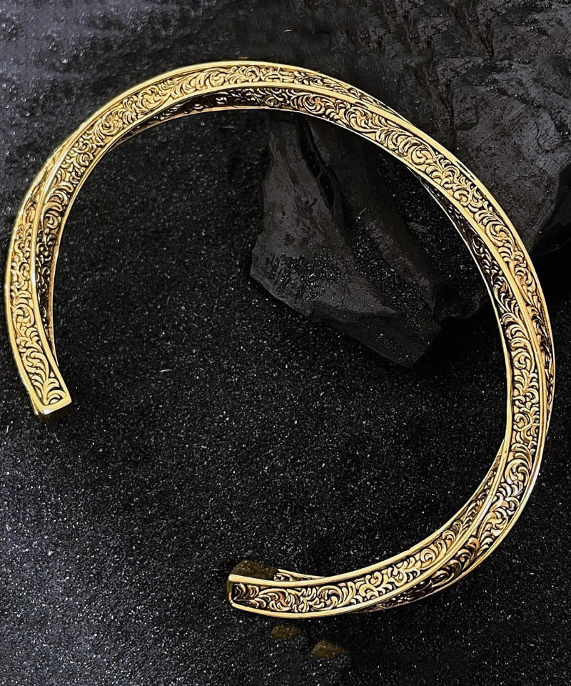 Vintage Sterling Silber Antikes Gold Kettenarmband und Manschetten zweiteiliges Set KX1023