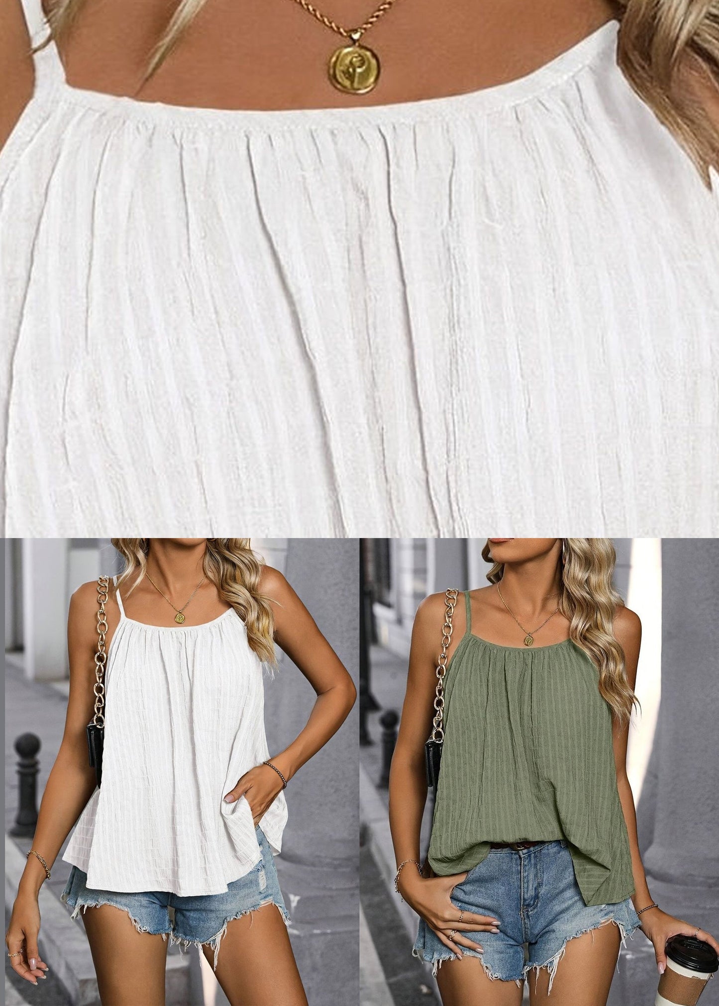 Slash White Cozy Neck Summer Vest