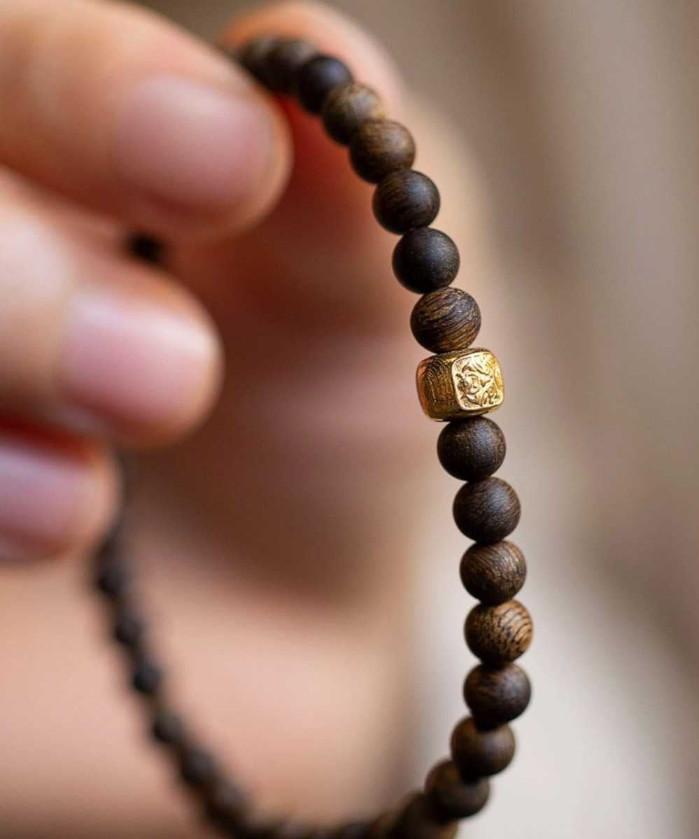 Sterling Women Brown Bracelet Overgild Silver Beads