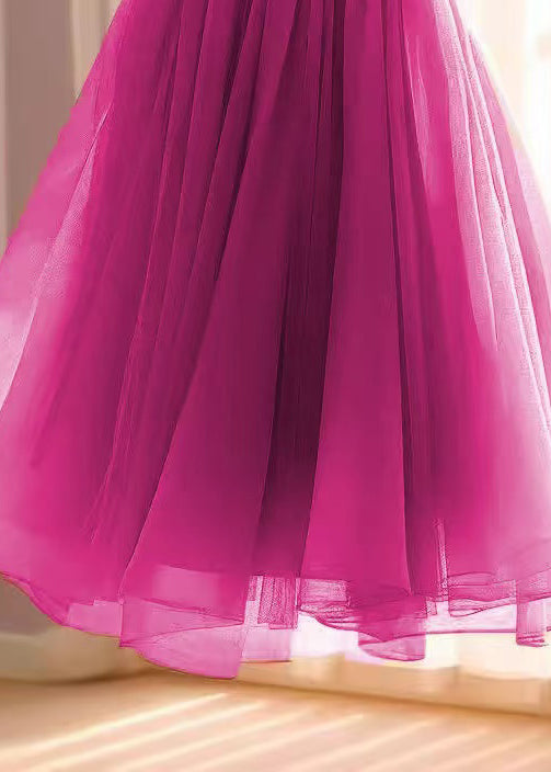 Chiffon Skirts Women Rose Waist Solid High Summer