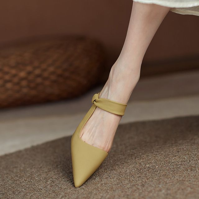 Pointy-Toe Mules Chunky-Heel