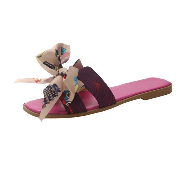 Ribbon Flat Sandals Slide