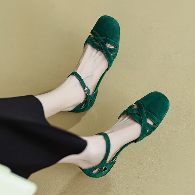 D'Orsay Strap Ankle Flats