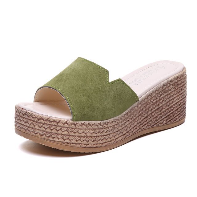 Wedge-Heel Sandals Slide Platform