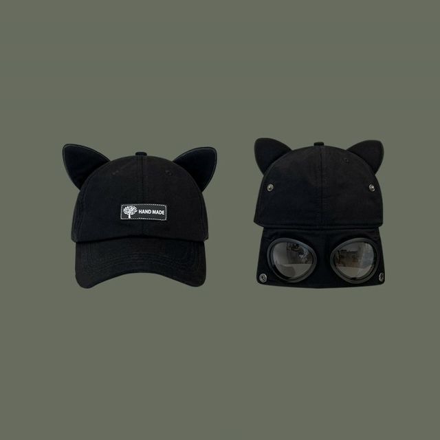 Cap Ear Goggles Baseball Aviator Cat with