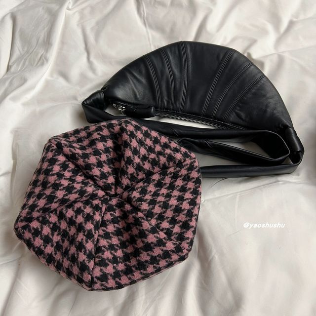 Panel Beret Houndstooth