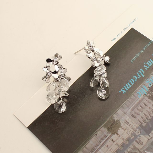 Earring Alloy Dangle Crystal Faux Grapes