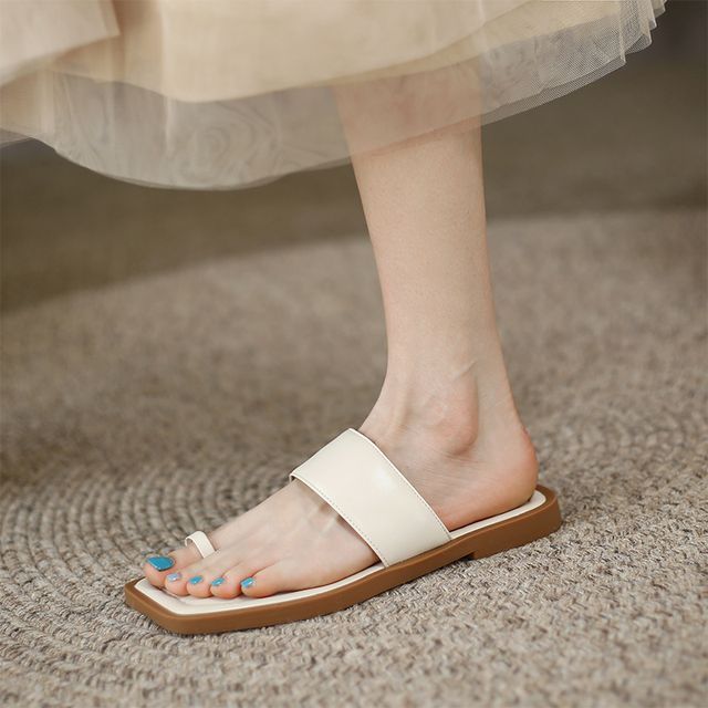 Loop Sandals Slide Flat Toe
