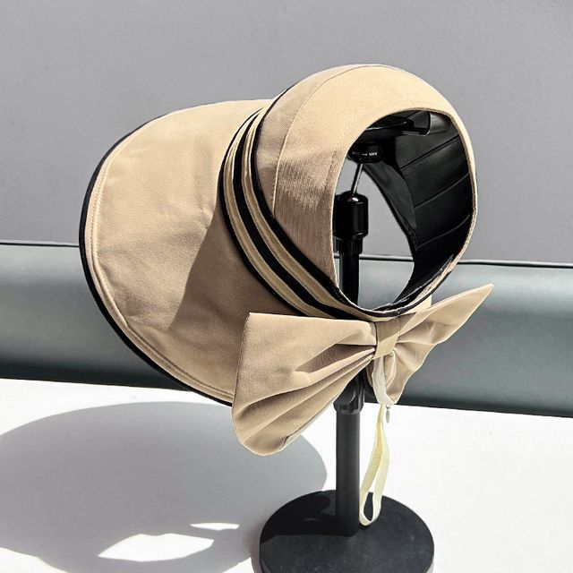 Hat Striped Visor Bow