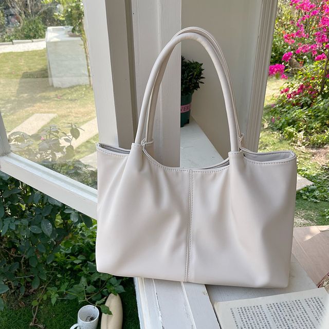 Tote Plain Faux Leather Shoulder
