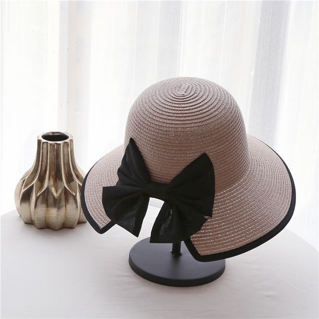 Hat Piped Sun Straw Bow