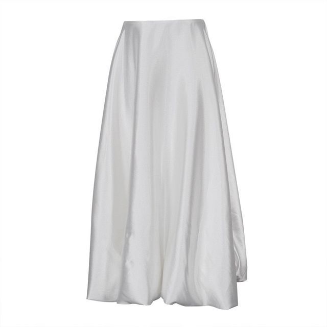 Maxi Plain High Skirt A-Line Waist