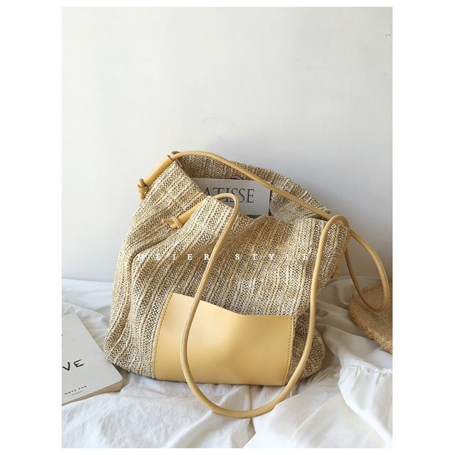 Bag Straw Tote Applique