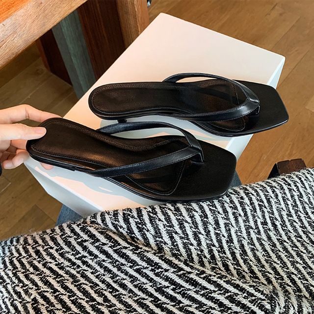 (Various Designs) Heel Low Plain Flops Flip