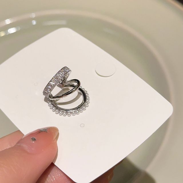 Ear Rhinestone Cuff Layered