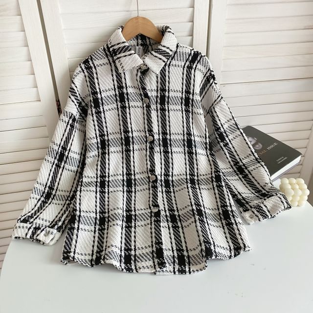 Veste chemise boutonnée à carreaux