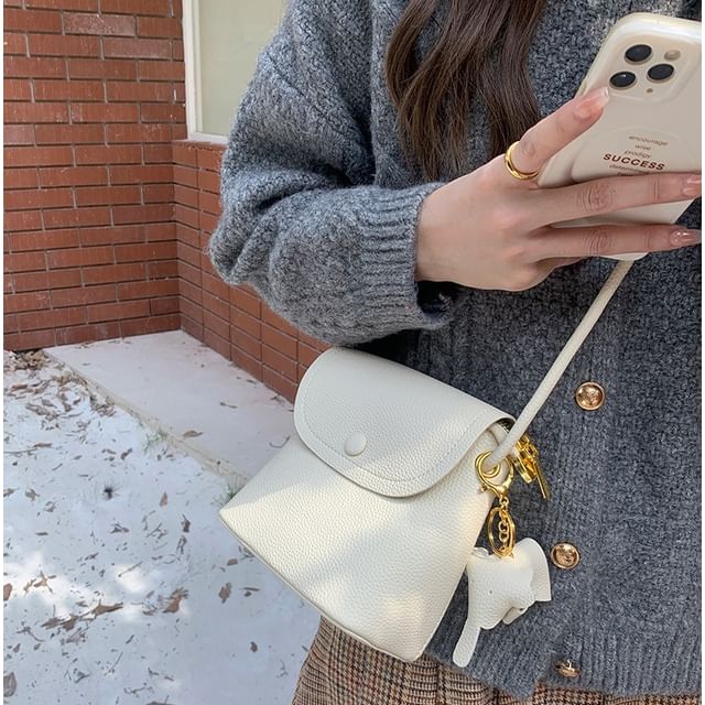 Flap Plain Bag Leather Crossbody Faux