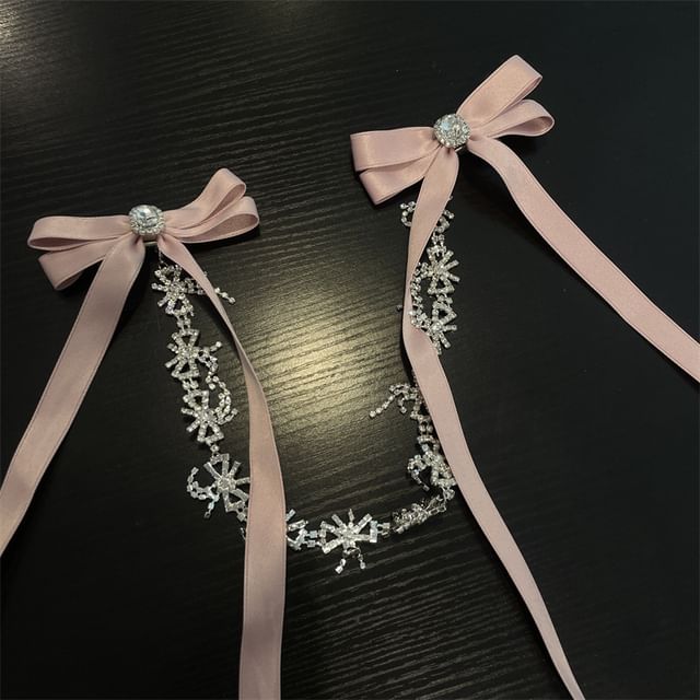 Hair Ribbon Clip Rhinestone