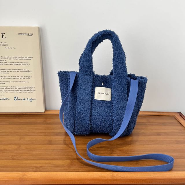Fluffy Handle Crossbody Top Bag
