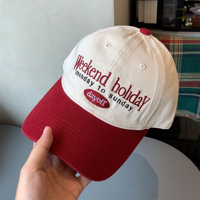 Cap Two Lettering Tone Baseball Embroidered