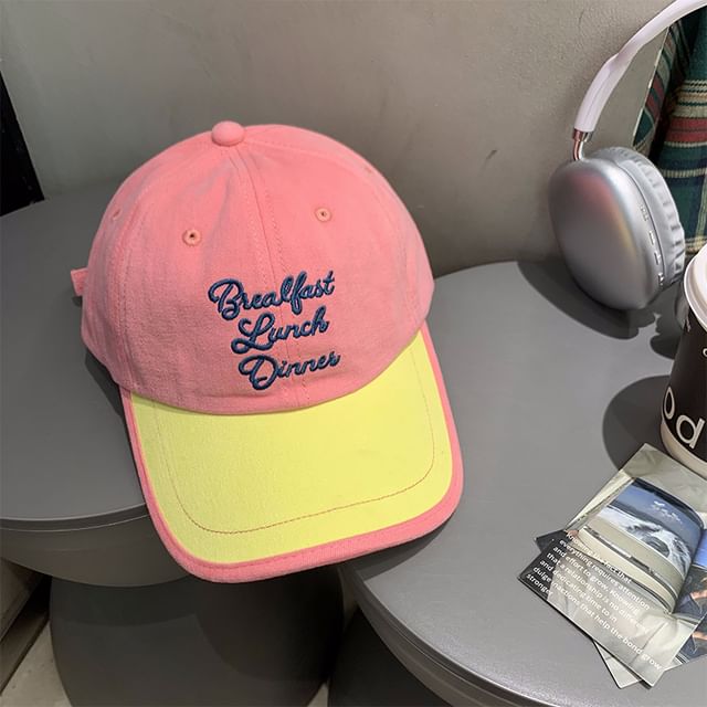 Embroidered Cap Lettering Baseball Two Tone