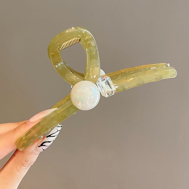 Pince à cheveux en fausses perles et strass