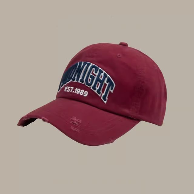 Cap Distressed Embroidered Baseball Lettering