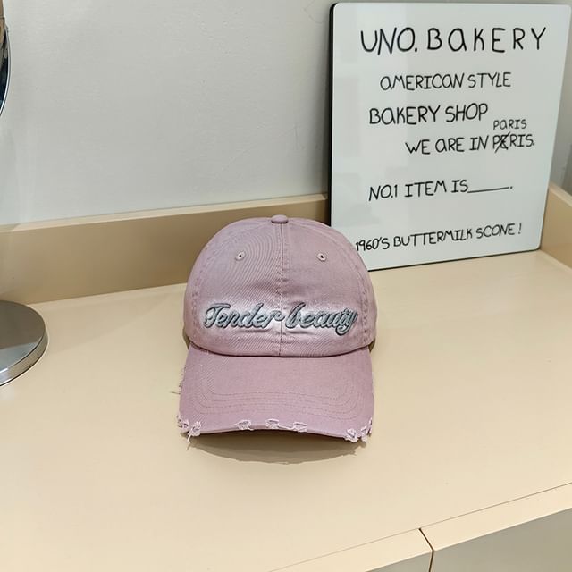 Baseball Distressed Embroidered Cap Lettering