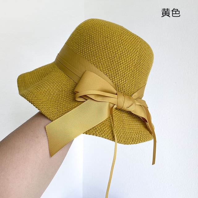 Hat Linen Cotton Ribbon Bucket