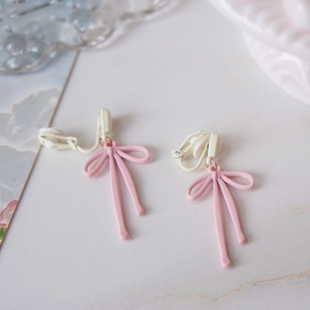 Heart Drop Bow Alloy Earring