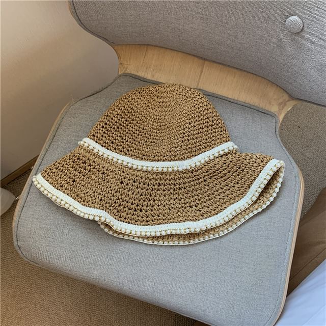 Pearl Straw Sun Faux Hat