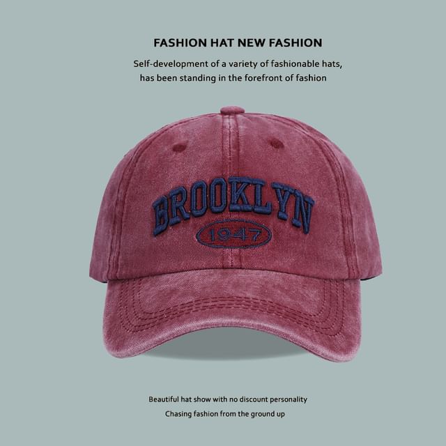 Lettering Embroidered Cap